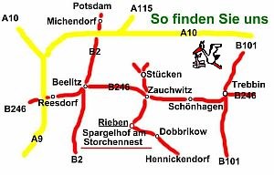 Lage und Anfahrt zum Spargelhof am Storchennest Rieben bei Beelitz